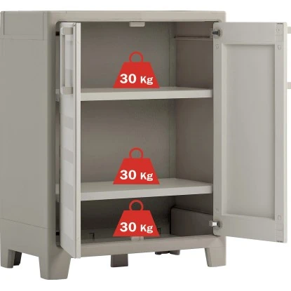 KIS Kunststoffschrank Gulliver Sandbeige 80 X 44 X 100 Cm 2 Böden – Bild 2