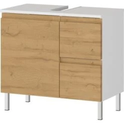 Germania Waschbeckenunterschrank Torrance 4330 Weiß-Eiche 56 Cm X 60 Cm