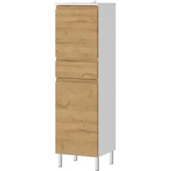Germania Badschrank Torrance 4333 Weiß-Eiche 120 Cm X 34 Cm