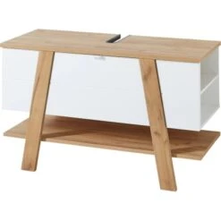 Germania Waschbeckenunterschrank Novolino 8160 Weiß-Eiche 67 Cm X 111 Cm