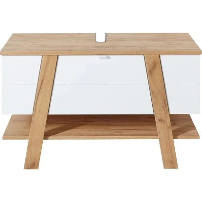 Germania Waschbeckenunterschrank Novolino 8160 Weiß-Eiche 67 Cm X 111 Cm – Bild 2