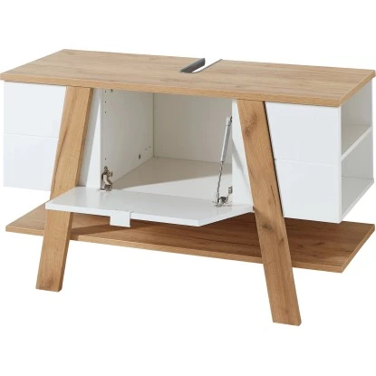 Germania Waschbeckenunterschrank Novolino 8160 Weiß-Eiche 67 Cm X 111 Cm – Bild 3