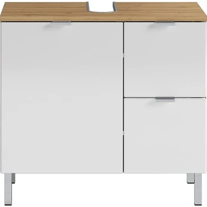 Germania Waschbeckenunterschrank Mauresa 8529 Weiß-Eiche 56 Cm X 60 Cm – Bild 2