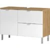 Germania Waschbeckenunterschrank Mauresa 8530 Weiß-Eiche 56 Cm X 80 Cm