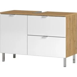 Germania Waschbeckenunterschrank Mauresa 8530 Weiß-Eiche 56 Cm X 80 Cm