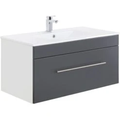 Posseik Waschplatz Viva 100 Cm Anthrazit Seidenglanz