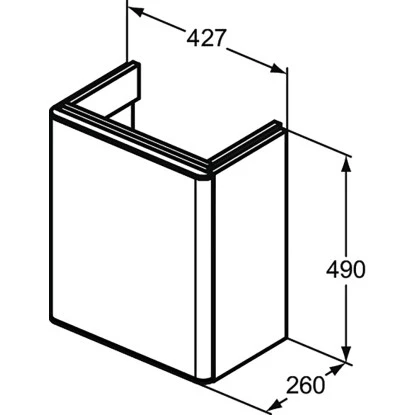 Ideal Standard Waschtischunterschrank Adapto 43 X 49 Cm Mit 1 Softclose Tür Weiß – Bild 6