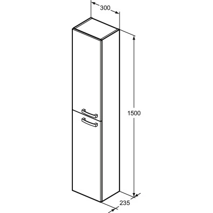 Ideal Standard Hochschrank Eurovit Plus 150 Cm Mit 2 Türen Eiche Hell Dekor – Bild 2
