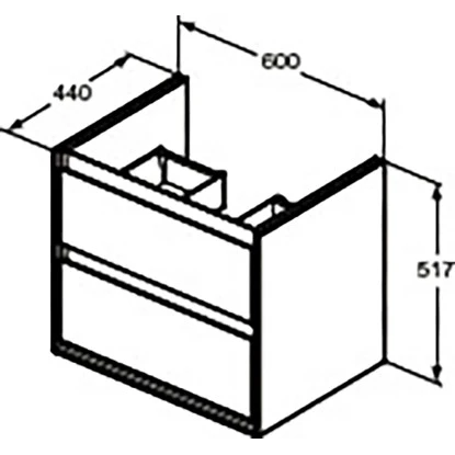 Ideal Standard Waschtisch-Unterschrank Connect Air 60 Cm 2 Auszüge Pinie-Braun – Bild 3