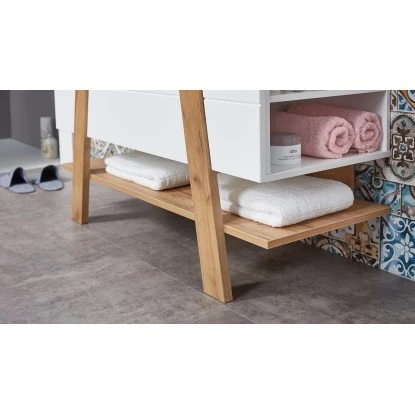 Germania Waschbeckenunterschrank Novolino 8160 Weiß-Eiche 67 Cm X 111 Cm – Bild 6