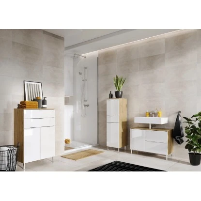 Germania Badkommode Mauresa 8531 Weiß-Eiche 97 Cm X 60 Cm – Bild 6