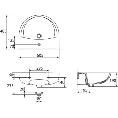Sanitop-Wingenroth Waschbecken-Set Marta Weiß Inklusive Befestigungssatz – Bild 4