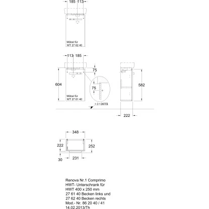 Geberit Waschbeckenunterschrank 34,8 Cm Renova Compact Mit 1 Tür Weiß – Bild 3