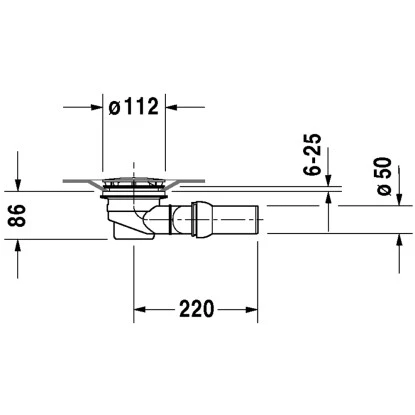 Duravit Duschwannenablauf Abgang Waagerecht 90 Mm Chrom – Bild 2