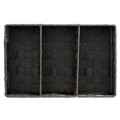 Wenko Organizer Adria Schwarz 3 Fächer Mit Griff 6 L Polypropylen 32 X 10 X 21cm – Bild 2