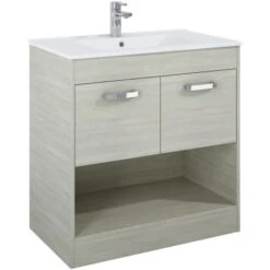 Waschbeckenunterschrank 80 Cm Zen Silber-Ulme