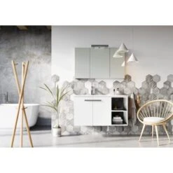 Maximus Badmöbel-Set Sun 3-teilig 100 Cm Weiß Hochglanz