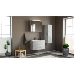 Posseik Badmöbel-Set Luna 80 Cm Beton 3-teilig