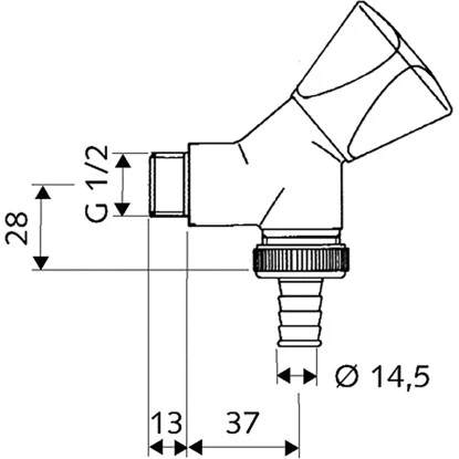 Schell Geräteschrägsitzventil Mit Rückflussverhinderer Und Schlauchverschraubung – Bild 2