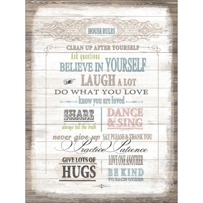 Leinwandbild House Rules 50 Cm X 77 Cm