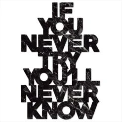 Dekoschriftzug If You Never Try 50 Cm X 50 Cm