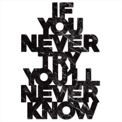 Dekoschriftzug If You Never Try 50 Cm X 50 Cm