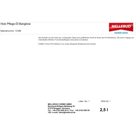 Mellerud Holz-Pflege-Öl Bangkirai 2,5 L – Bild 2