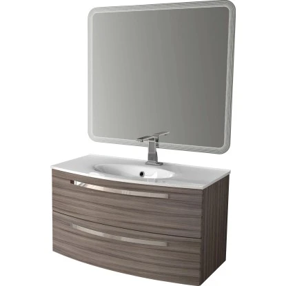 Badmöbel-Set Rondi 100 Cm Lärche Nachbildung 3-teilig – Bild 2