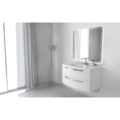 Badmöbel-Set Rondi 100 Cm Esche Weiß Nachbildung 3-teilig