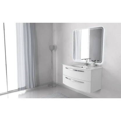 Badmöbel-Set Rondi 100 Cm Esche Weiß Nachbildung 3-teilig