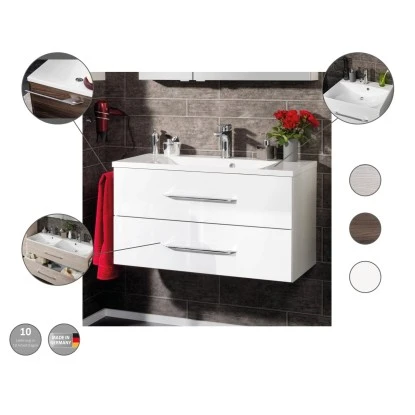 Fackelmann Doppel-Waschtisch B.clever 120 Cm Weiß Hochglanz Mit Softclose-System – Bild 6