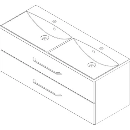 Fackelmann Doppel-Waschtisch B.clever 120 Cm Weiß Hochglanz Mit Softclose-System – Bild 7