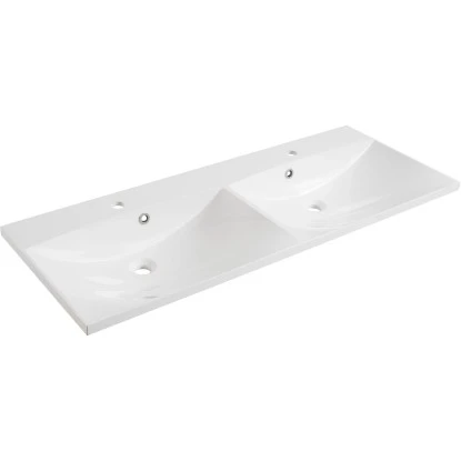 Fackelmann Doppel-Waschtisch B.clever 120 Cm Weiß Hochglanz Mit Softclose-System – Bild 2