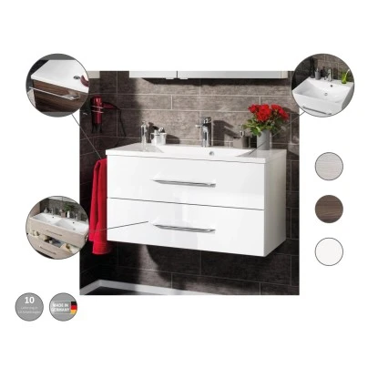 Fackelmann Doppel-Waschtisch B.clever 120 Cm Esche Mit Softclose-System – Bild 8