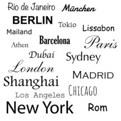 Eurographics Deco Sticker Cities Of The World 50 Cm X 70 Cm