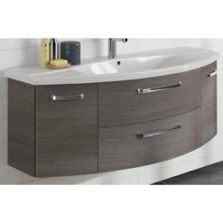 Pelipal Waschbeckenunterschrank 116,3 Cm Serie 4010 Graphit Struktur Quer