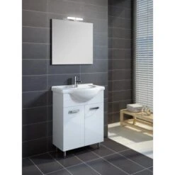 Badmöbel-Set Eve Weiß Hochglanz 64 Cm 3-teilig