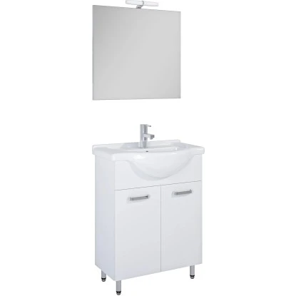 Badmöbel-Set Eve Weiß Hochglanz 64 Cm 3-teilig – Bild 2