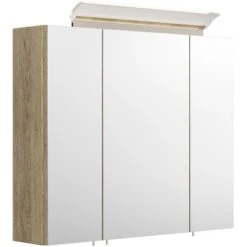 Posseik Spiegelschrank 75 Cm Eiche Hell