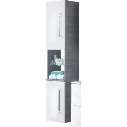 Fackelmann Hochschrank Links 35,5 Cm Lugano Pinie-Weiß