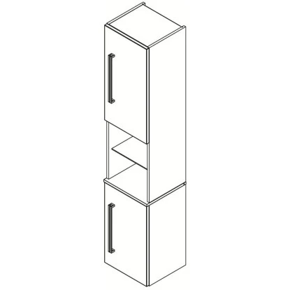 Fackelmann Hochschrank Rechts 35,5 Cm Lugano Pinie Anthrazit â Bild 2