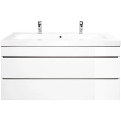 Posseik Doppel-Waschplatz 120 Cm Metis Weiß Hochglanz