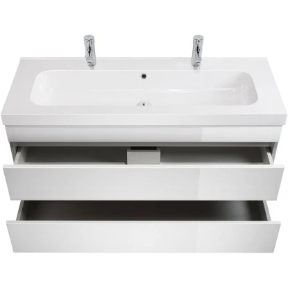 Posseik Doppel-Waschplatz 120 Cm Metis Weiß Hochglanz – Bild 4