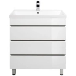 Posseik Stand-Waschplatz 70 Cm Amilia Weiß Hochglanz