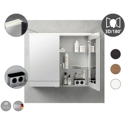 Fackelmann Spiegelschrank 60 Cm Dark Oak – Bild 5