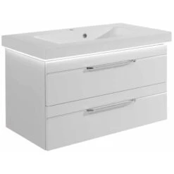 Pelipal Waschbeckenunterschrank Quantum 05 Weiß Hochglanz 88 Cm