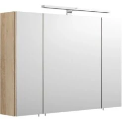 Posseik Spiegelschrank Multi-Use 90 Cm X 62 Cm Eiche Hell