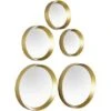 Mirrors & More Dekospiegel 5er-Set Lia Schwarz-Gold Ø 25, 23, 18 Und 2x 15 Cm