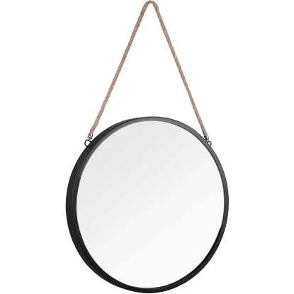 Mirrors & More Dekospiegel Nina Metallrahmen Schwarz Mit Seil Ø 40 Cm – Bild 6