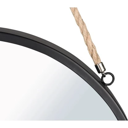 Mirrors & More Dekospiegel Nina Metallrahmen Schwarz Mit Seil Ø 40 Cm – Bild 9